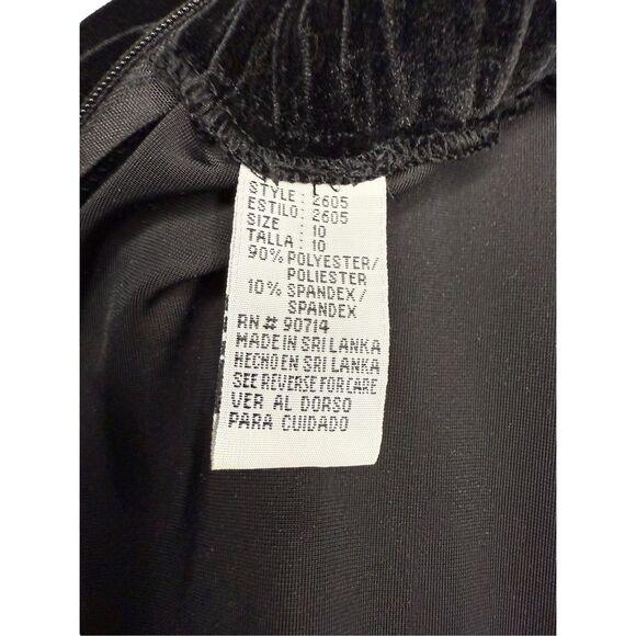 Vintage Women’s 10 Black Velvet Maxi Skirt With Slit Stretch Whimsigoth 90s - Picture 6 of 7